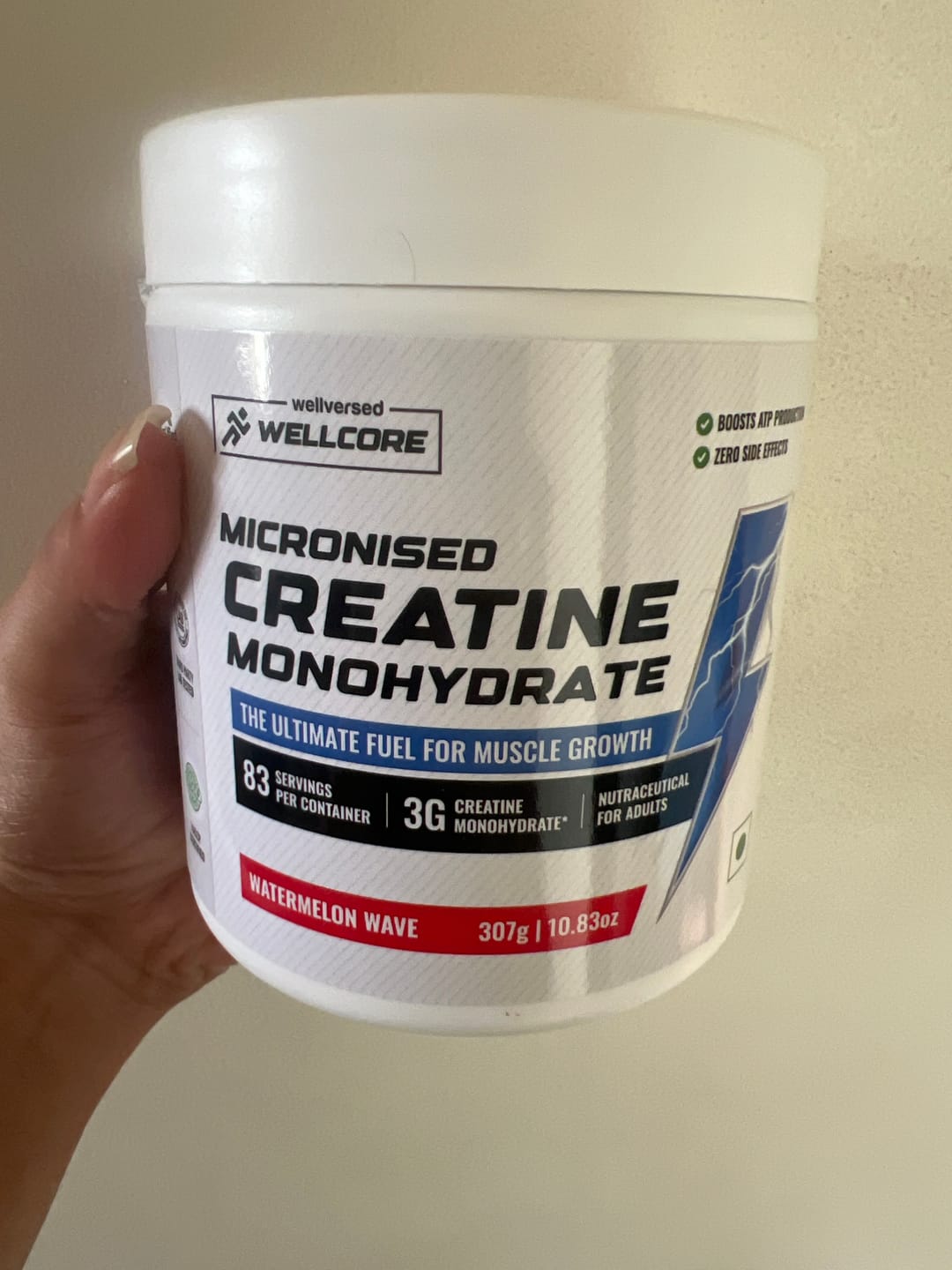 Customer photo review of Wellcore - Pure Micronised Creatine Monohydrate | Watermelon Wave (307g, 83 servings)