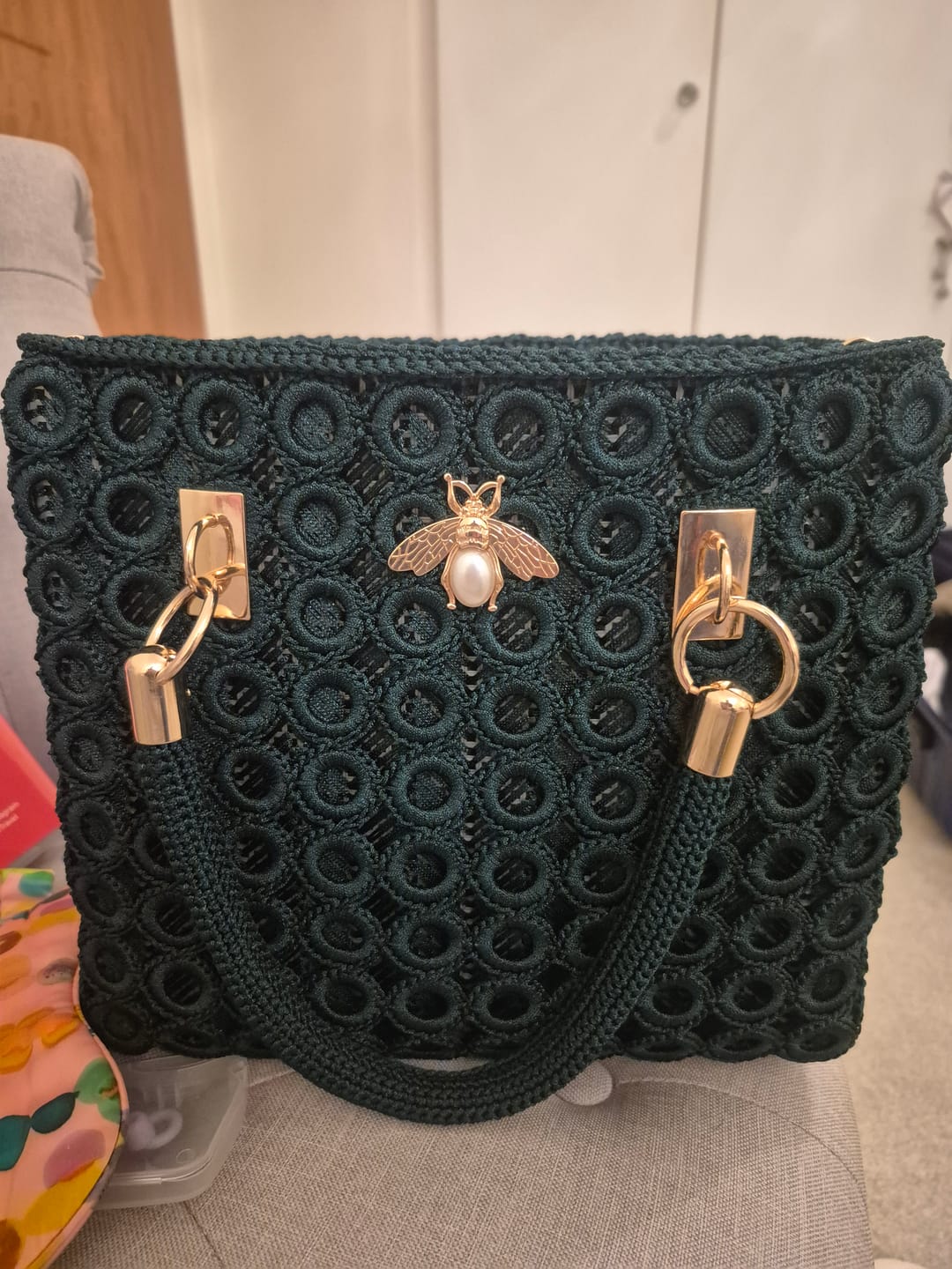 Customer photo review of CrochetPark™ Garden Bee Crochet Bag Kit
