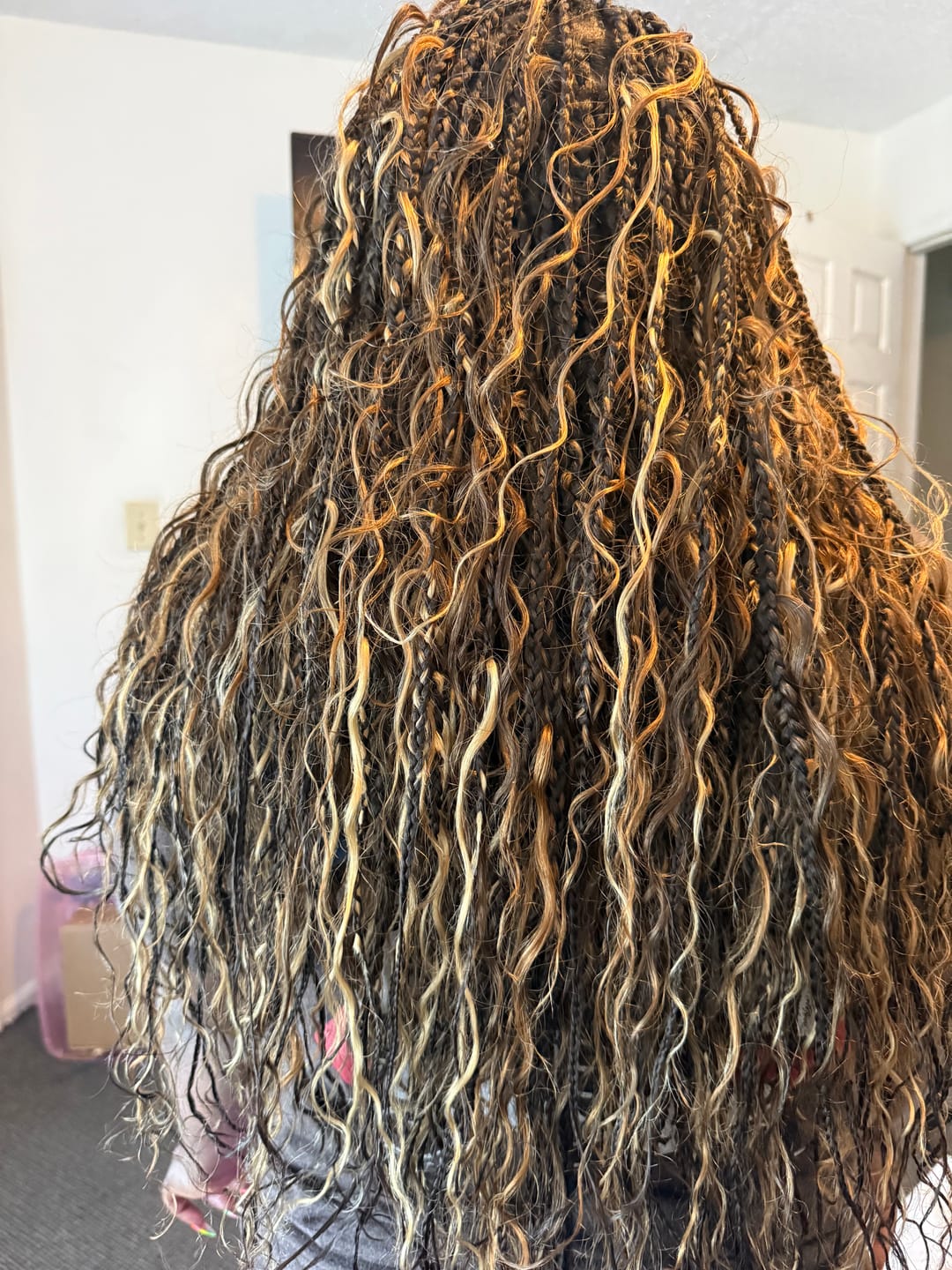 Customer photo review of #4/#27/#30 Mix Color Blend Loose Deep Wave Bulk Human Braiding Hair