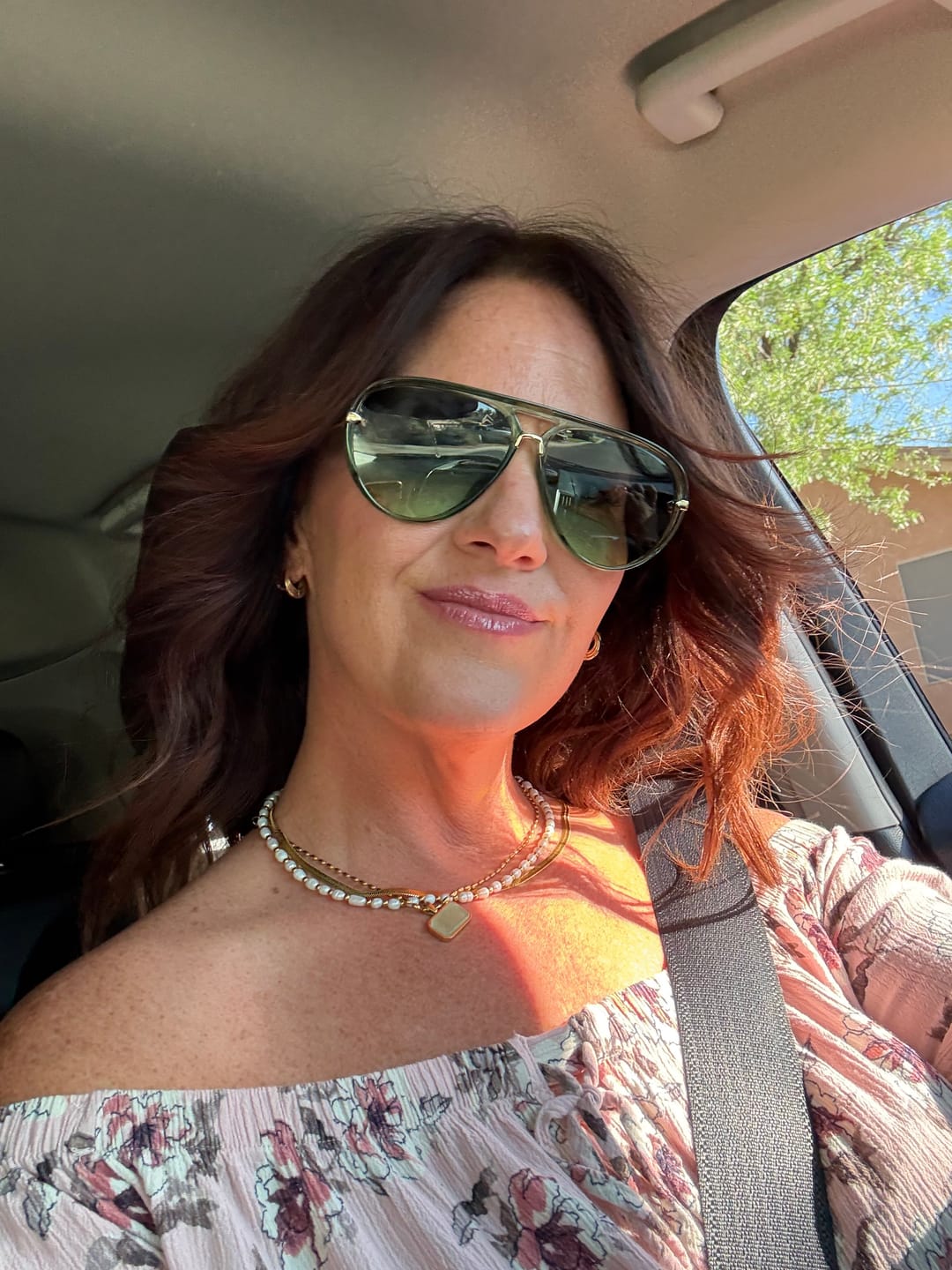 Customer photo review of Turqs + Caicos Stone Necklace (5 colors)
