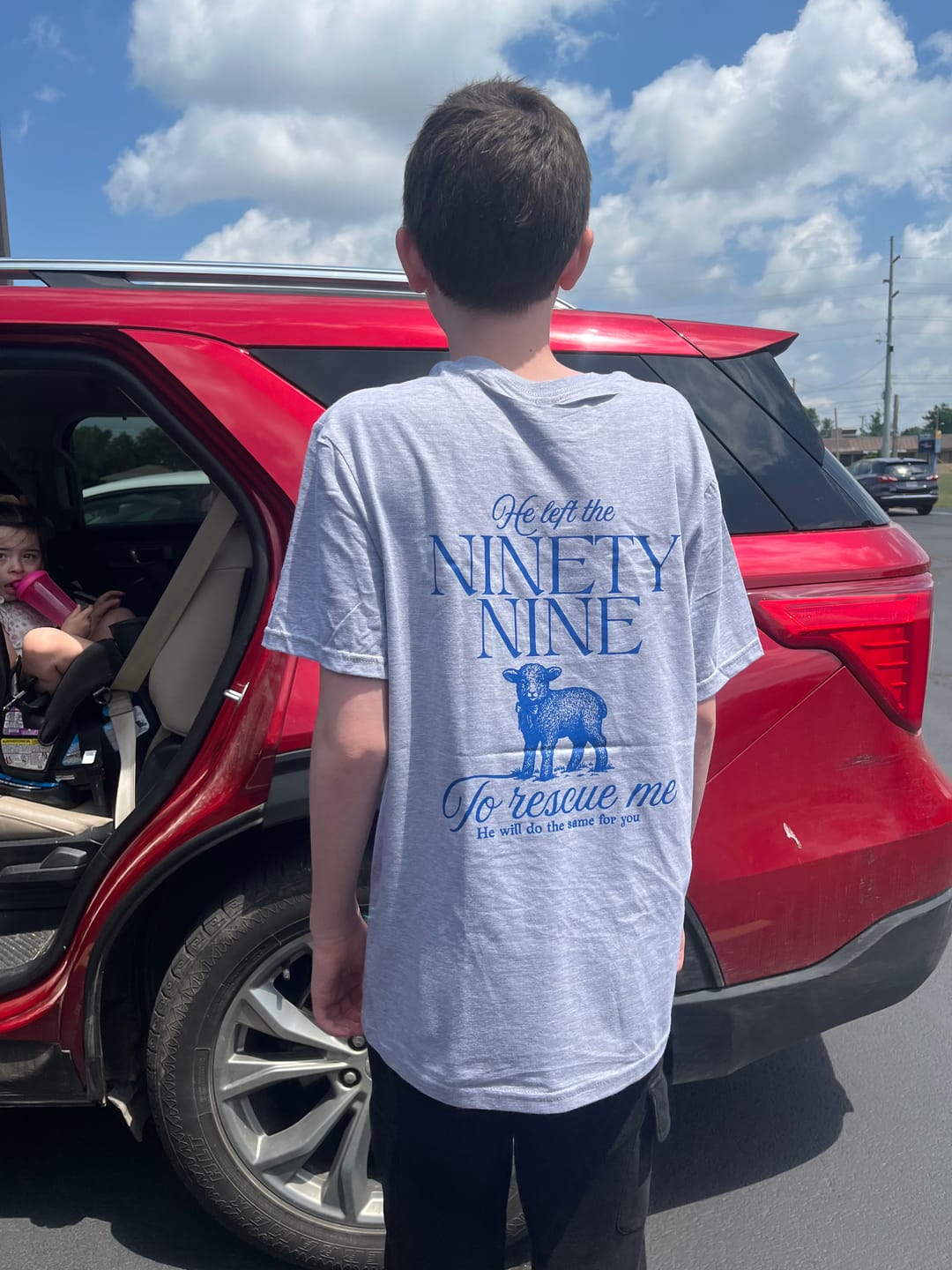 Customer photo review of He Left The 99 (Front & Back)