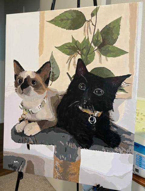 Customer photo review of Custom Paint By Numbers - Personalized Pet Portraits