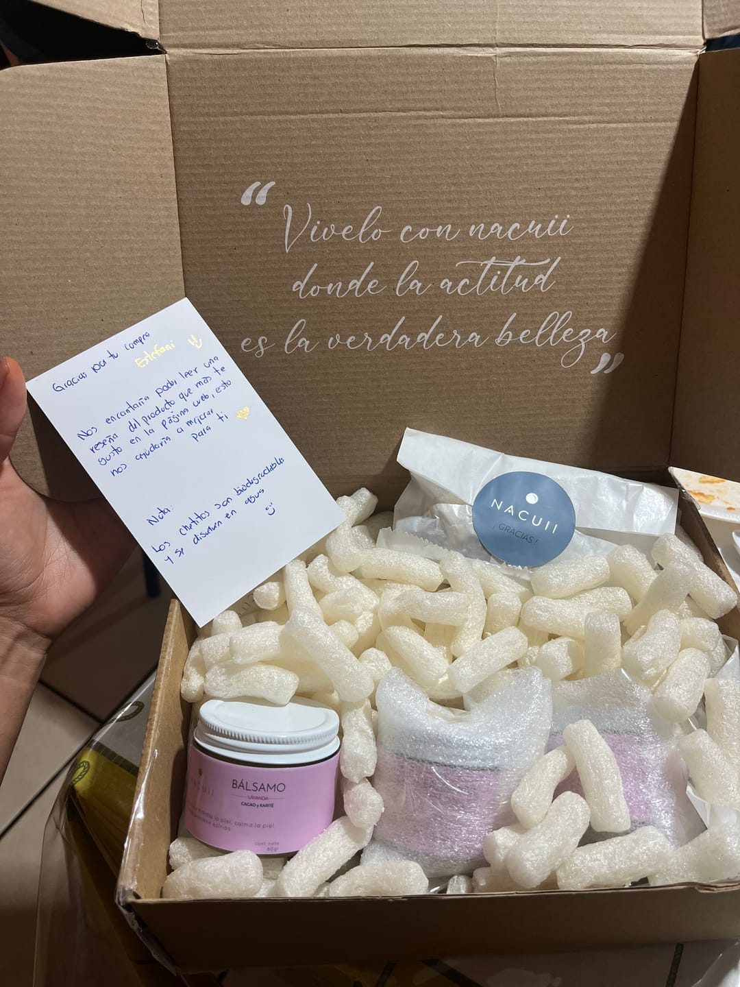 Customer photo review of Bálsamo de Cacao y Lavanda