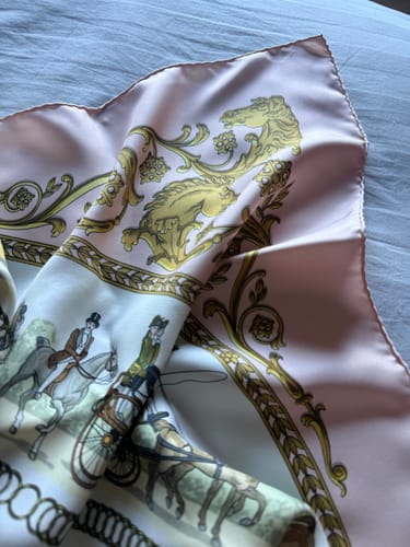 Customer photo review of Hermès La Promenade de Longchamps Silk Scarf