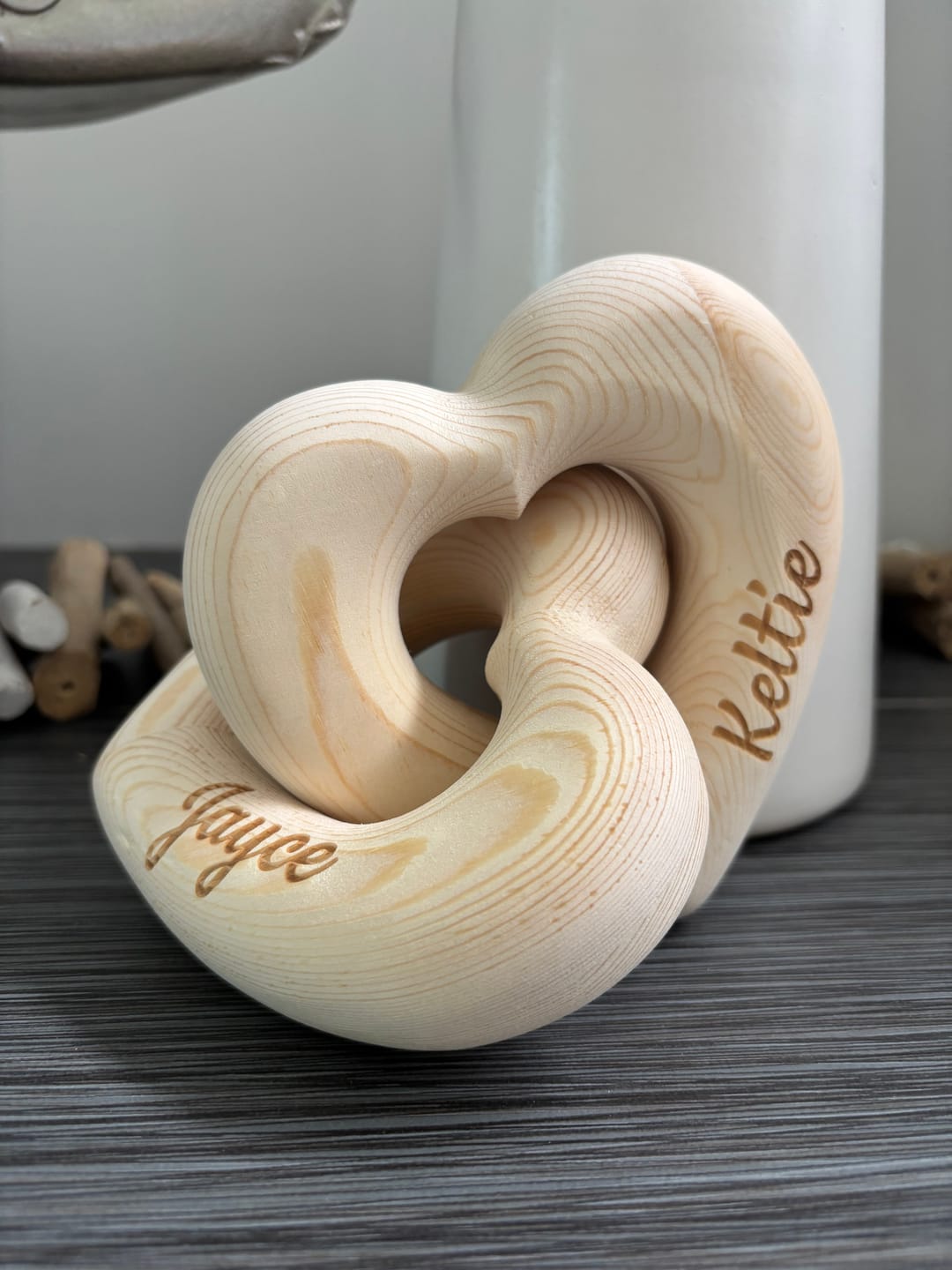 Customer photo review of Romantic Couple - Personalized Infinity Heart Sculpture