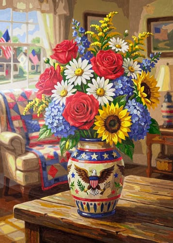 Customer photo review of Patriotic Porch Bouquet (80 Colors)