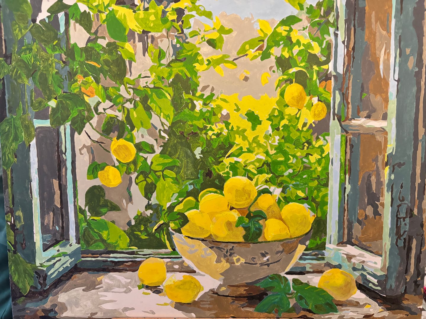 Customer photo review of Lemon Bowl at the Window | Paint by Number