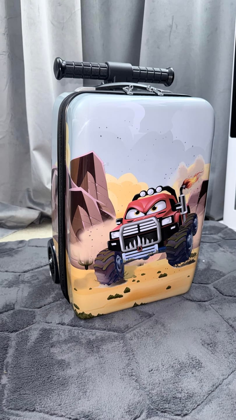 Customer photo review of Monster Truck Detachable Scooter Luggage