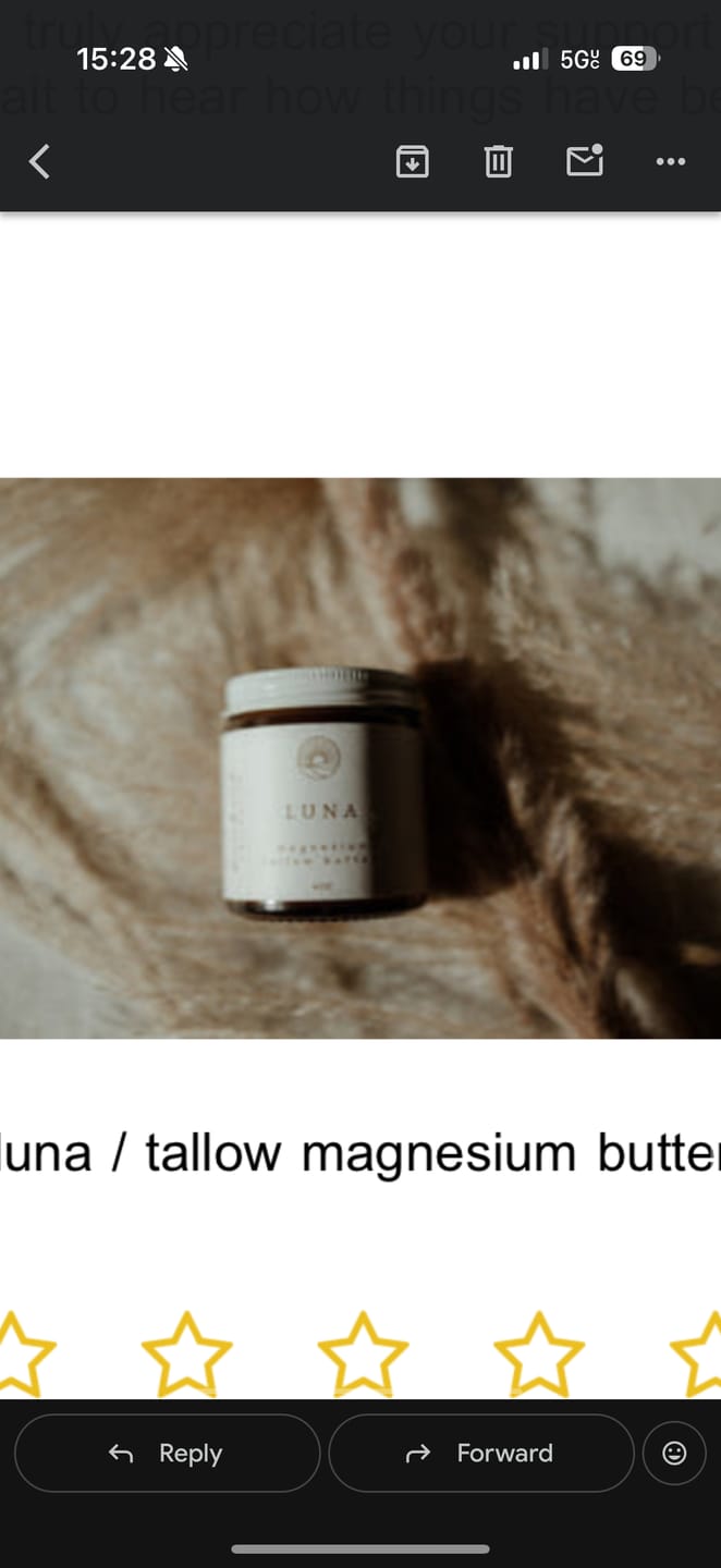 Customer photo review of luna / tallow magnesium butter