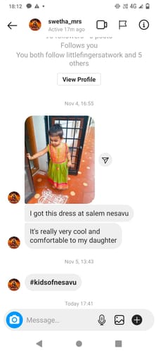 The Nesavu customer review from Swetha