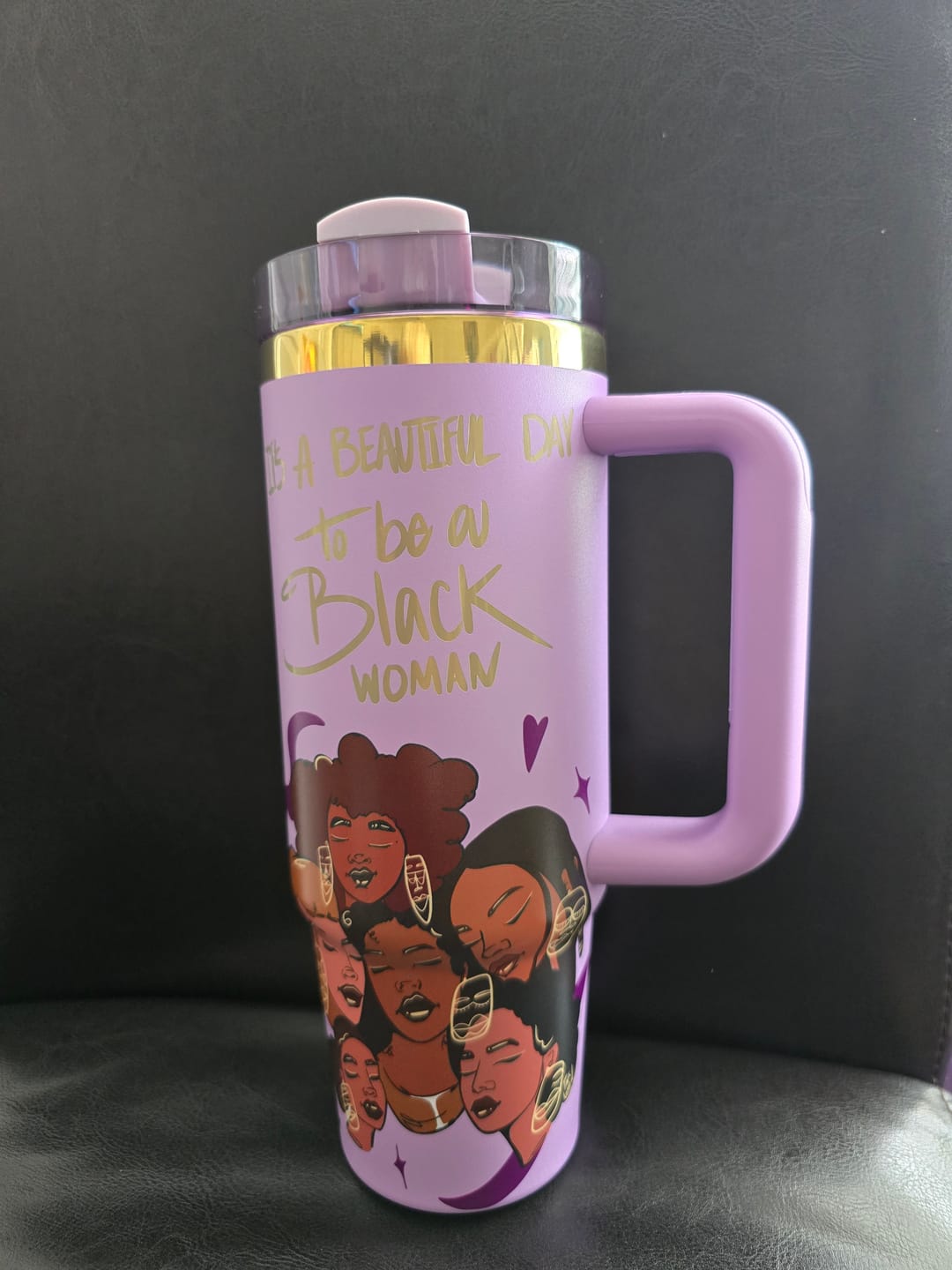 Customer photo review of Limited Edition "Crème Brûlée" Purple FlowSip™ Insulated Tumbler – Pinklomein x Cecilia's House
