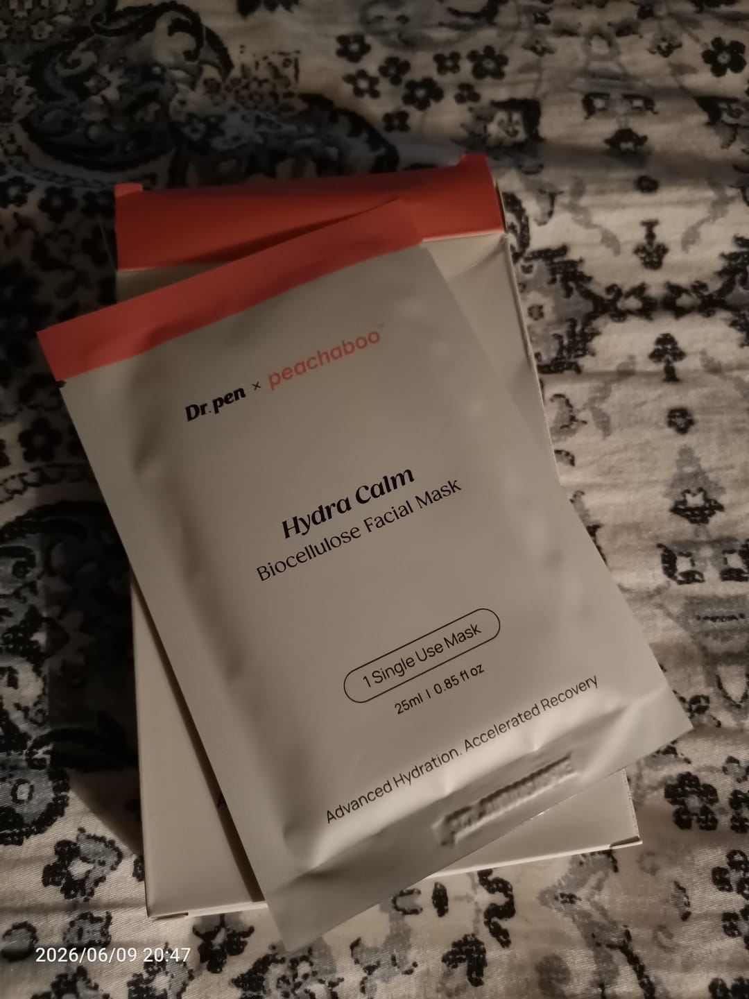 Customer photo review of Dr. Pen x Peachaboo Hydra Calm Biocellulose Microneedling Recovery Mask (5 Pack)