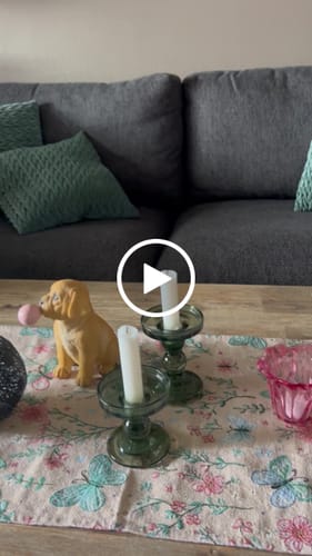 Kundeanmeldelse med video av Lysestake kubbelys grønn 8,8cm