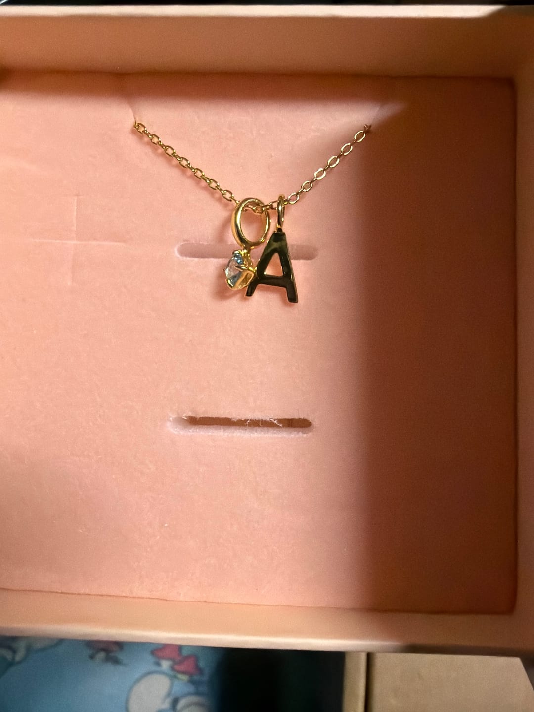 Customer photo review of Uppercase Initial Charm - Gold