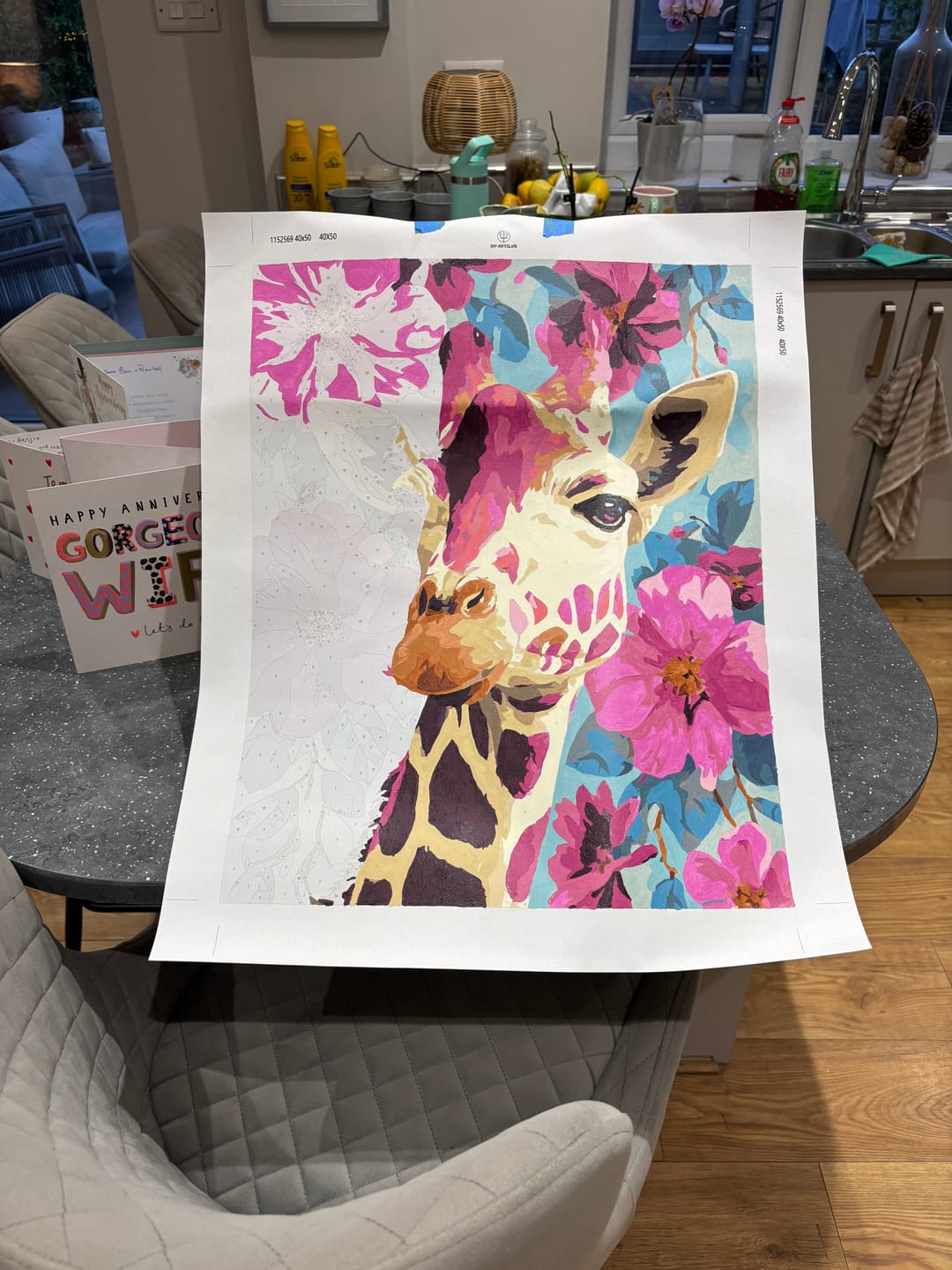 Customer photo review of Purple Giraffe | Paint by Number