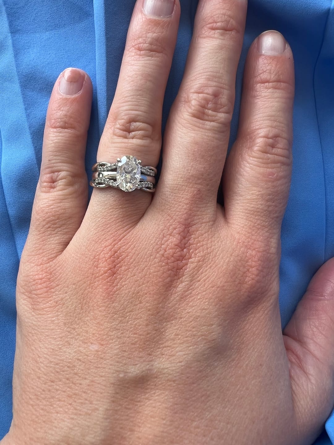 Customer photo review of Engagement Ring Settings: Sterling Silver/K Gold/ Platinum Pricing