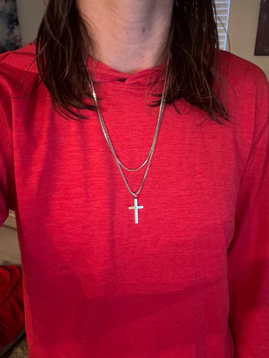 Customer photo review of Classic Cross Necklace Duo