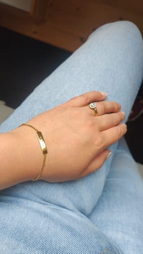 Customer photo review of The Engraved Bracelet Gold