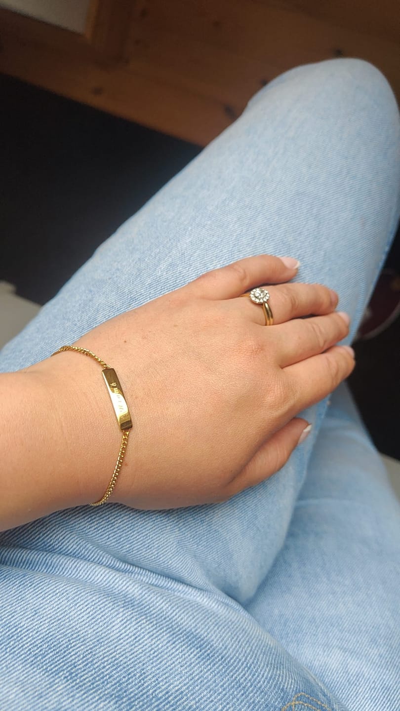 Customer photo review of The Engraved Bracelet Gold