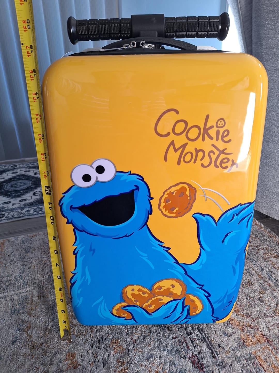 Customer photo review of Cookie Monster Detachable Scooter Luggage