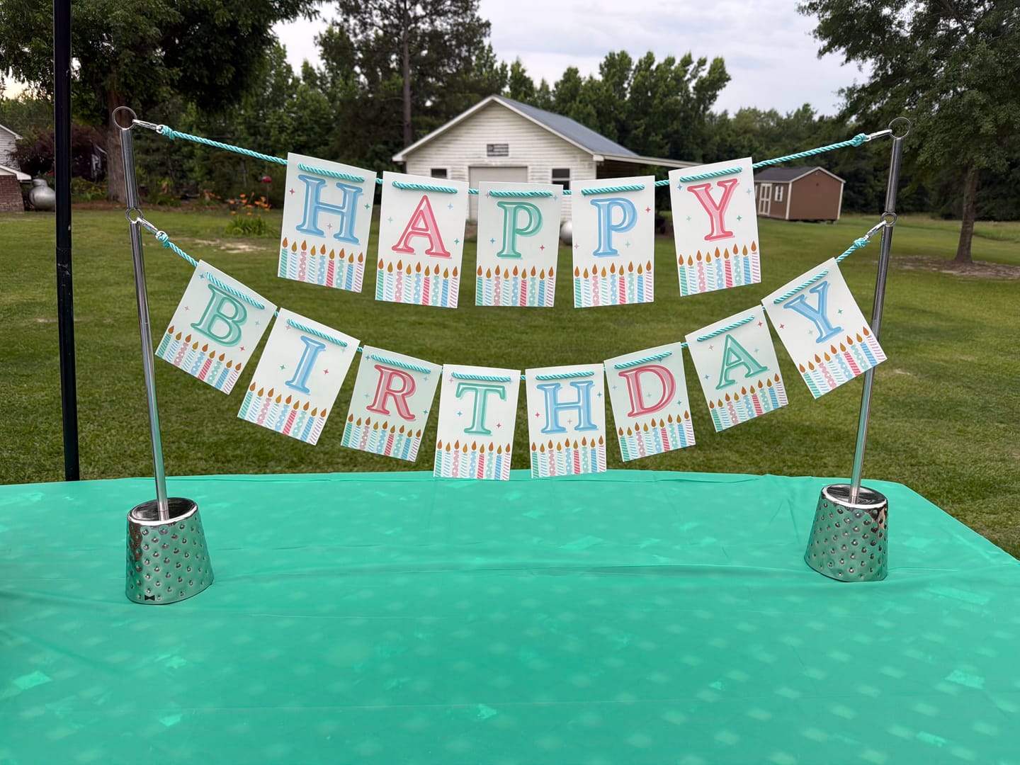 Customer photo review of Pastel Candles Birthday Banner