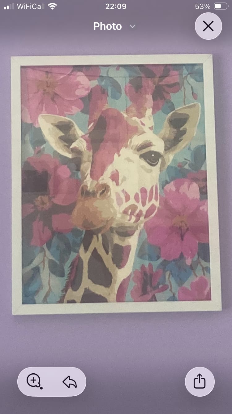Customer photo review of Purple Giraffe | Paint by Number