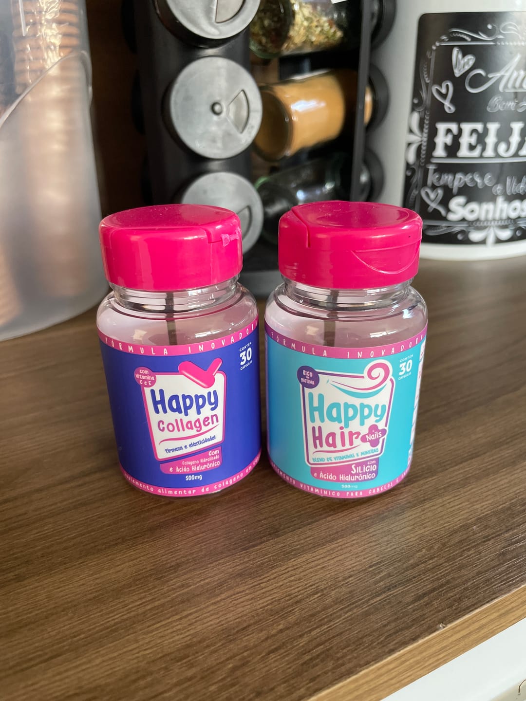 Customer photo review of Happy Hair 3 Potes + 1 Colágeno Grátis