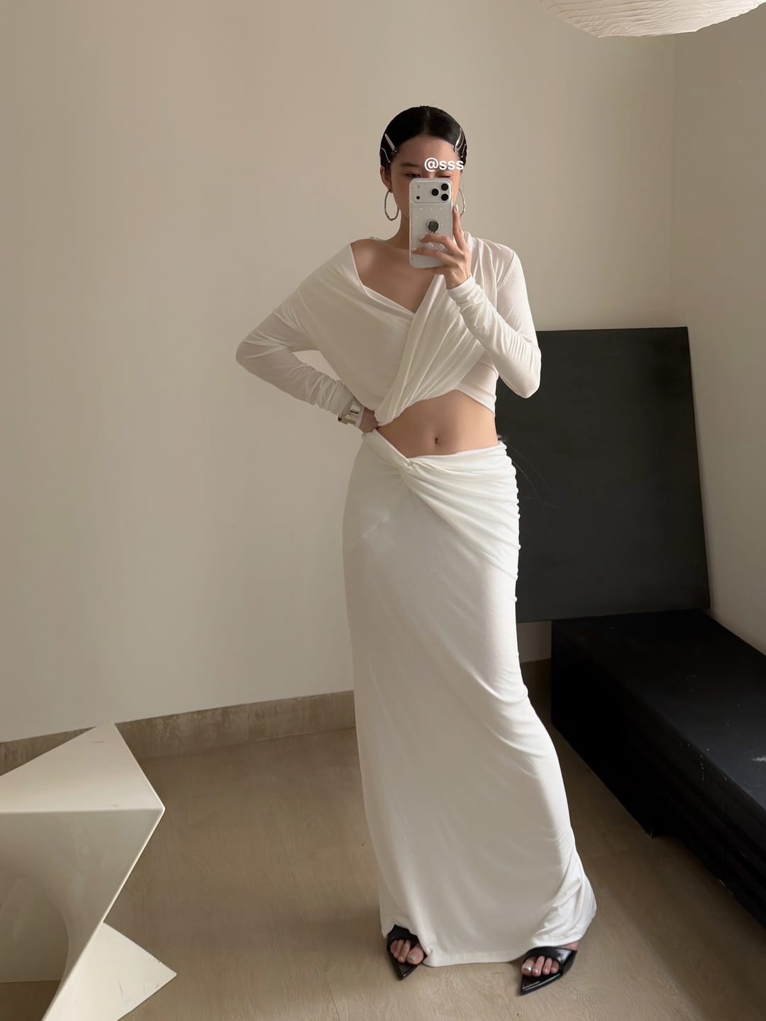 Customer photo review of 0122stepll Draped Twist Top & Maxi Skirt Set