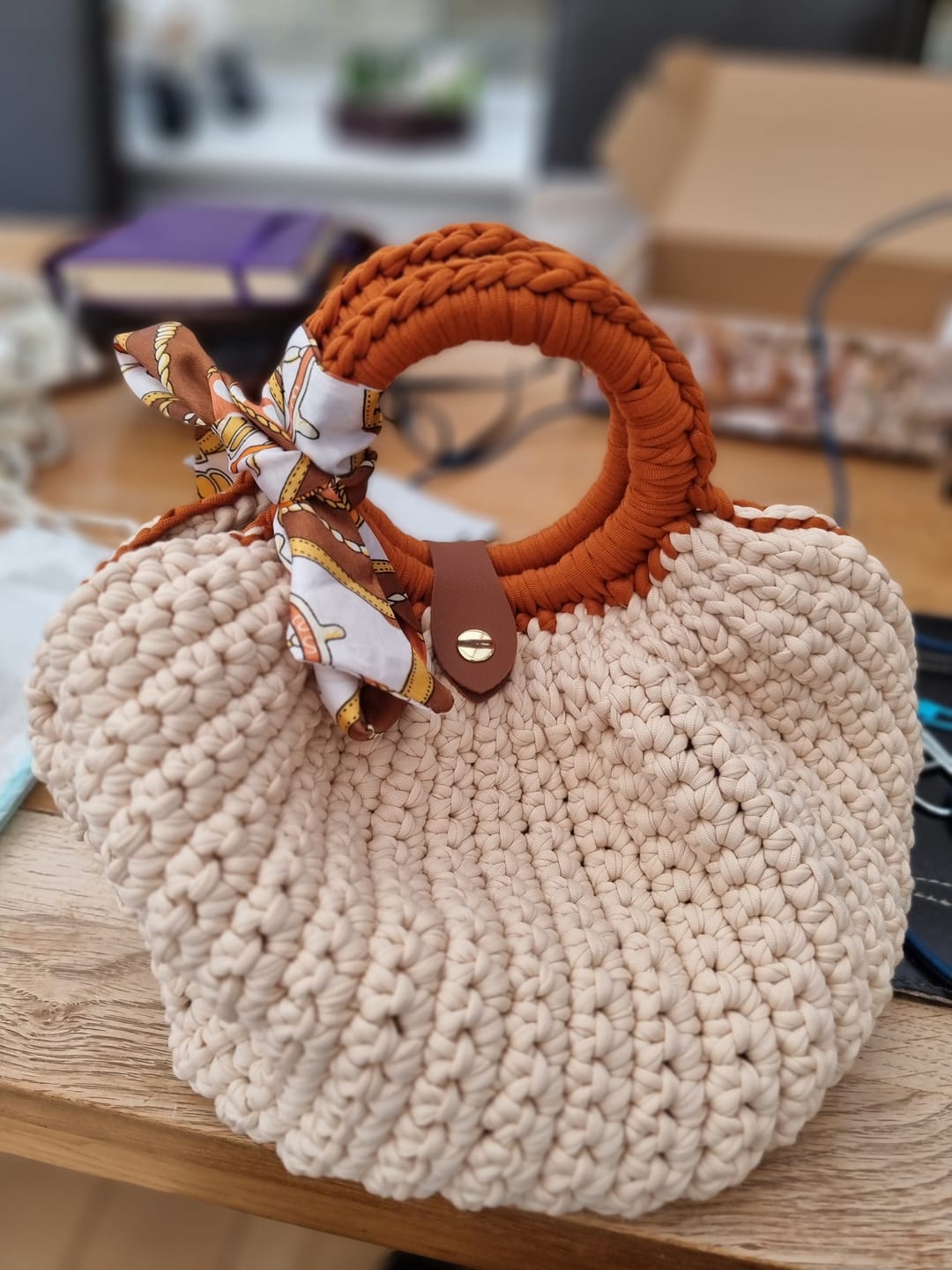 Customer photo review of CrochetPark™ Shell crochet Handbag DIY Kit