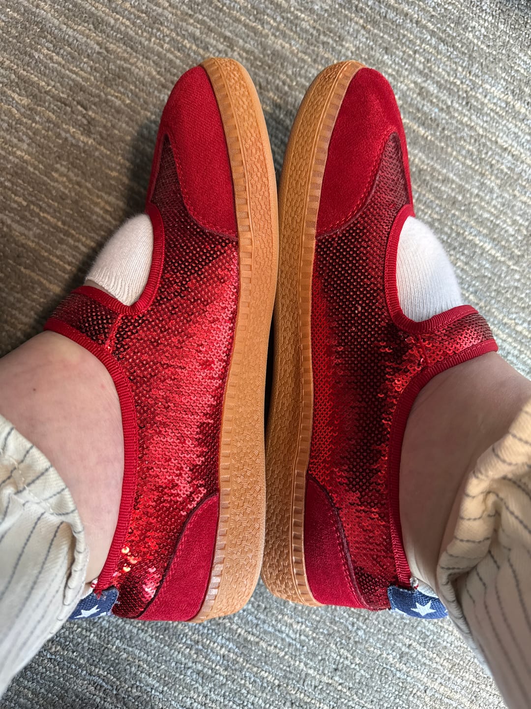 Customer photo review of Corky's Americana Calm Down Sneakers