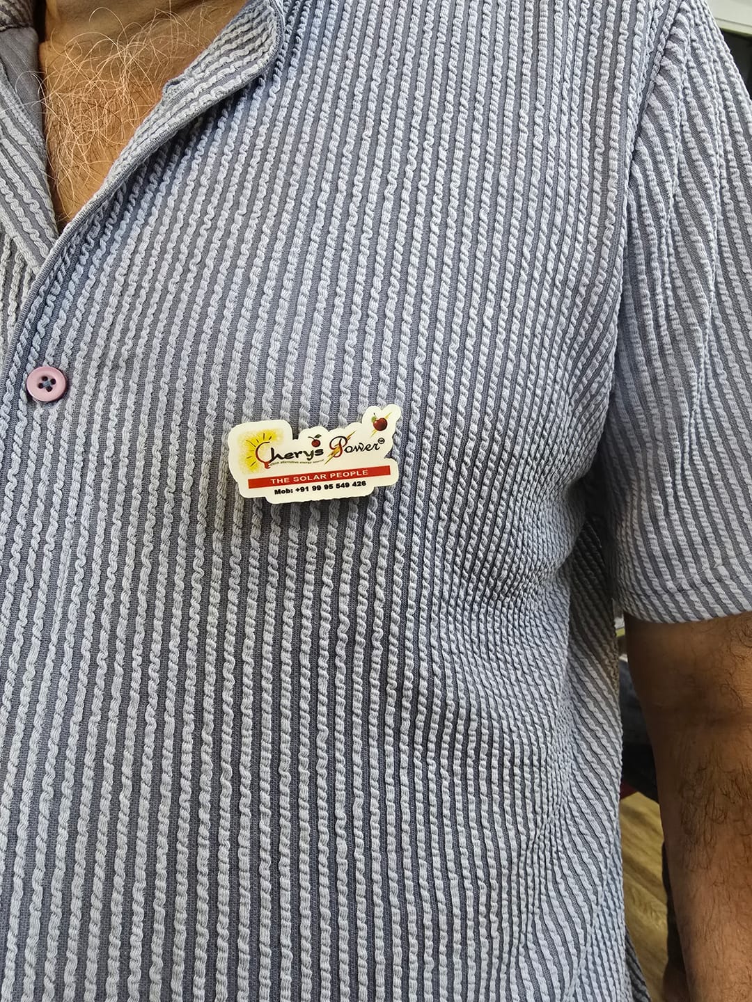 Customer photo review of Customized Magnetic Badge | Wear Your Brand | PrintMine.in