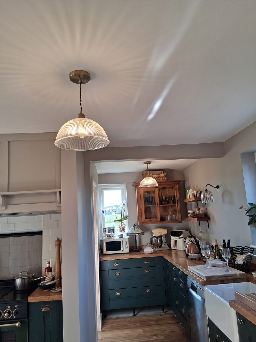 Customer photo review of Modern Farmhouse Glass Dome Pendant Light