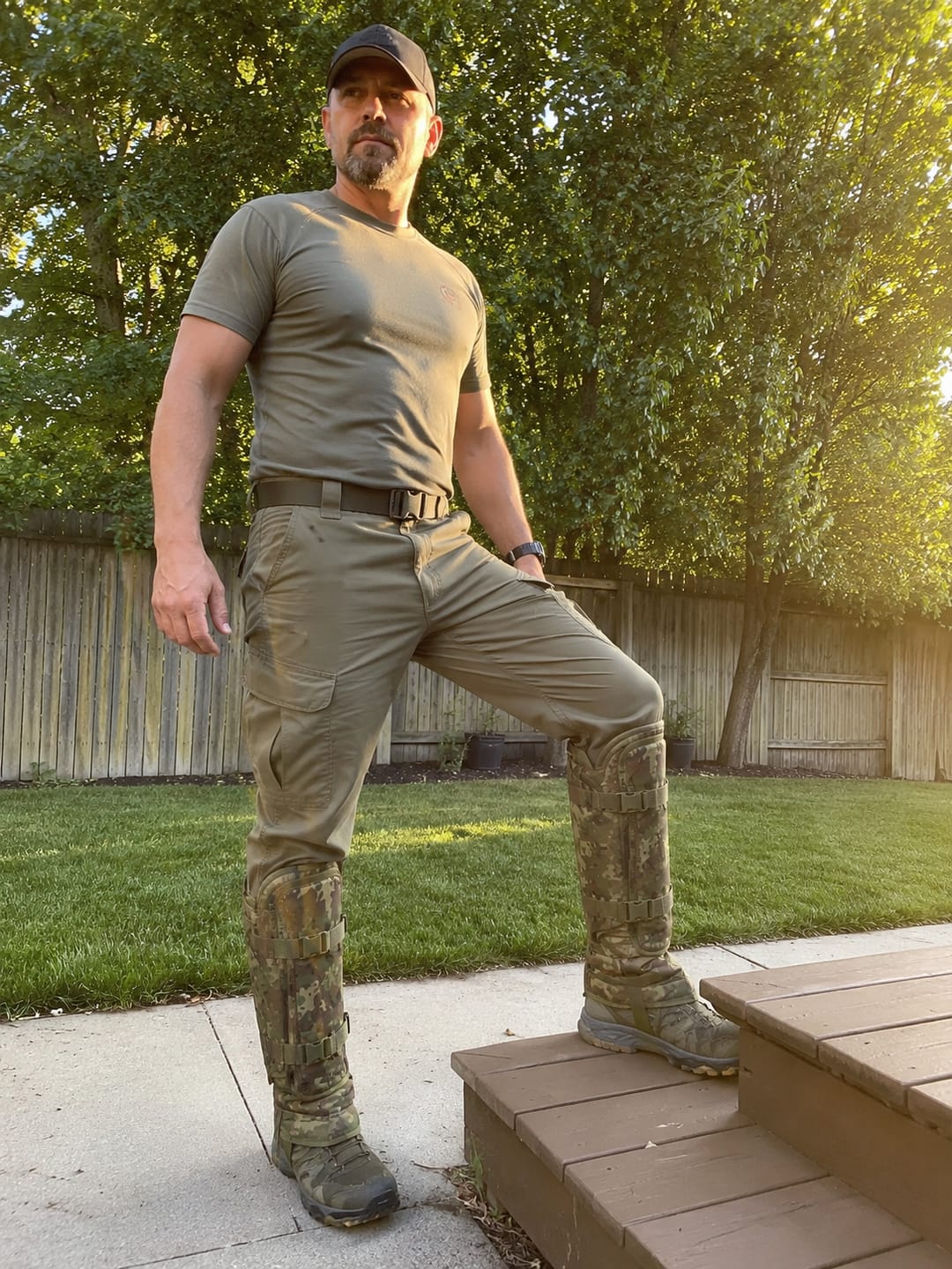 Customer photo review of Tactical Leg Gaiters|Snake & Thorn Proof