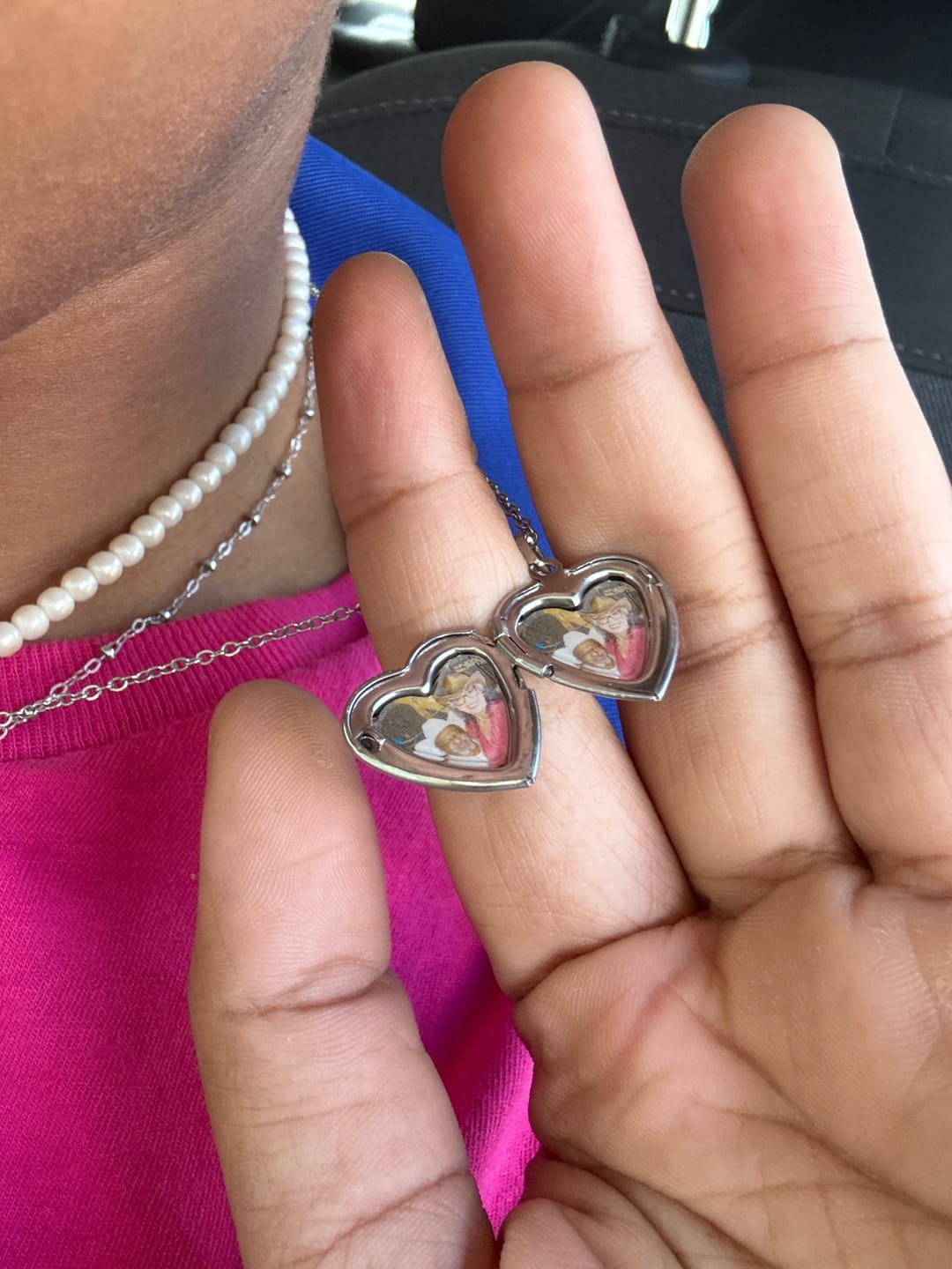 Customer photo review of Heart Locket Necklace Photo Pendant