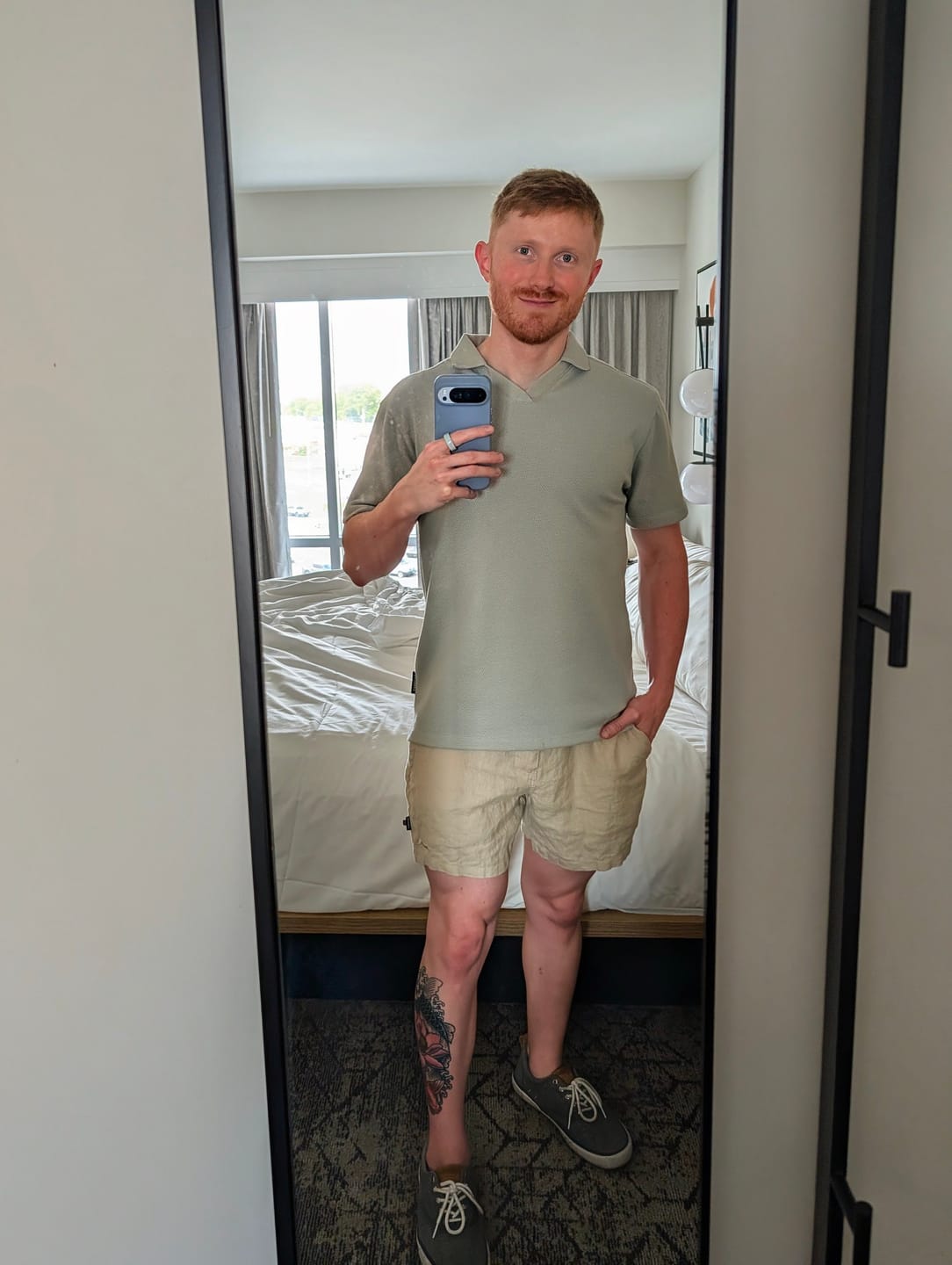 Customer photo review of LIGHT GREEN V NECK POLO SHIRT