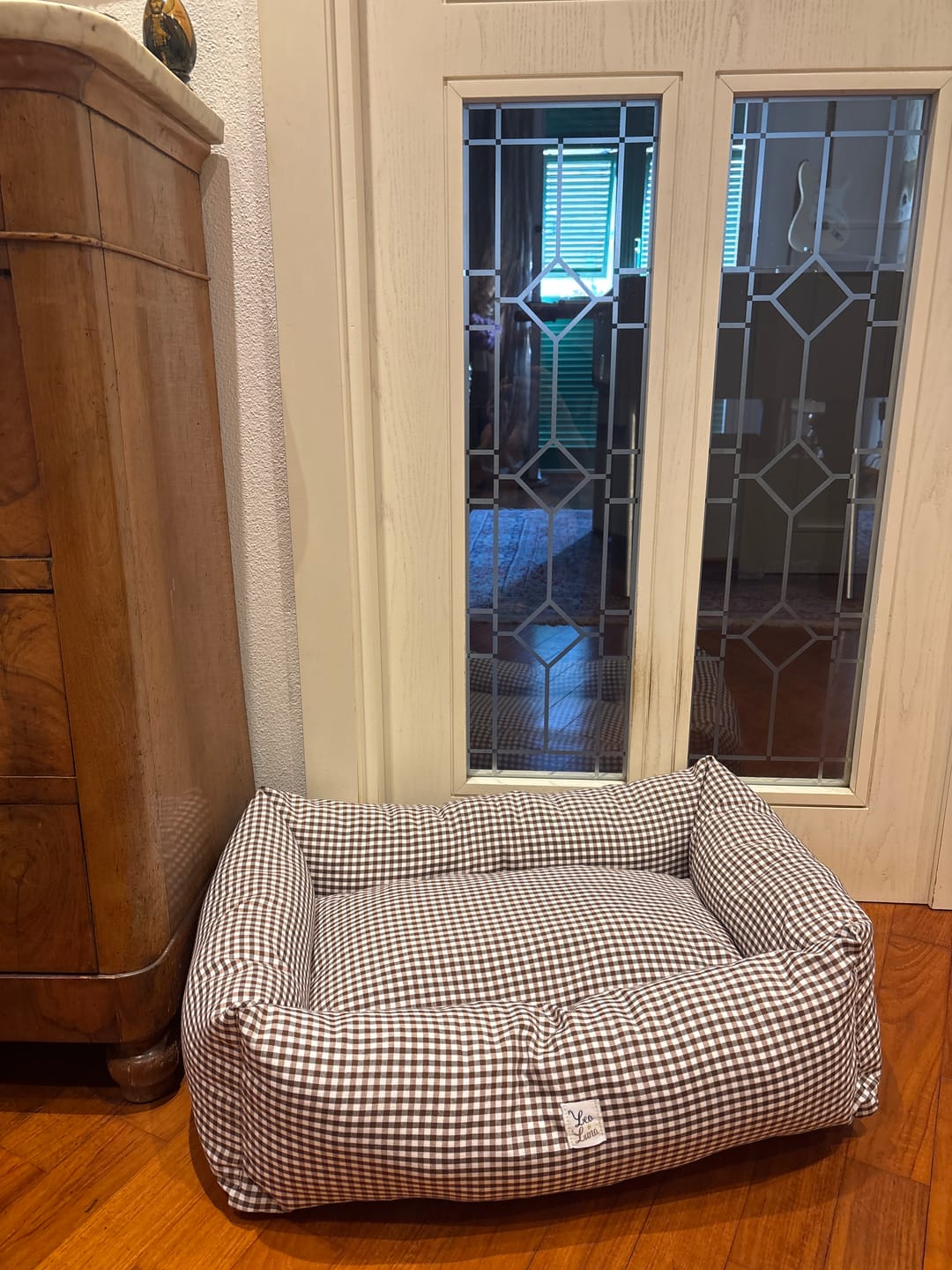 Customer photo review of Divanetto Cotone Vichy Marrone