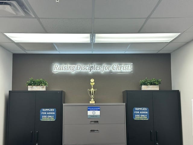 Customer photo review of Custom Indoor Sign For Calvary Chapel Academy - Chantal Beltran