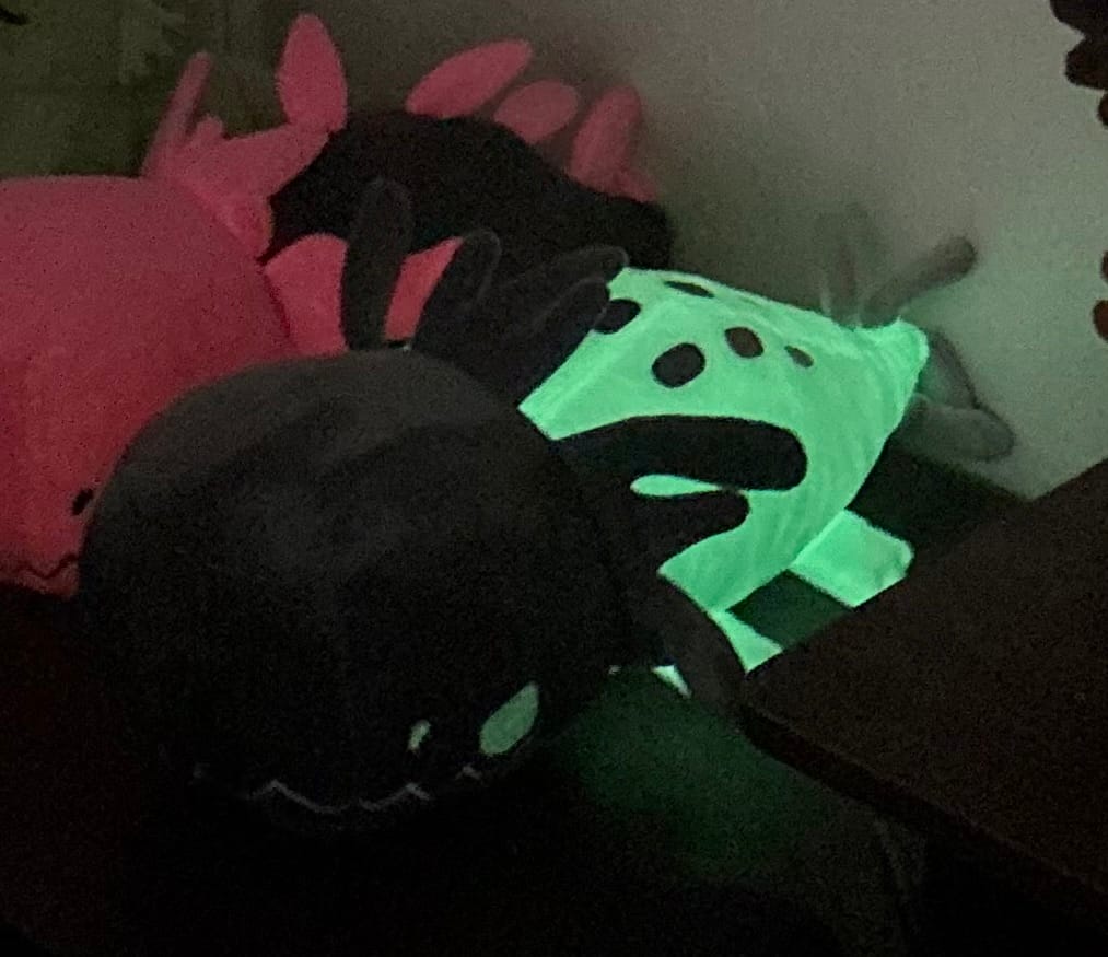 Customer photo review of Rain World - Glowing White Lizard Plush