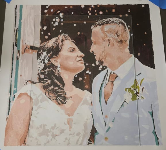 Customer photo review of Custom Paint By Numbers - Personalized Portraits Art