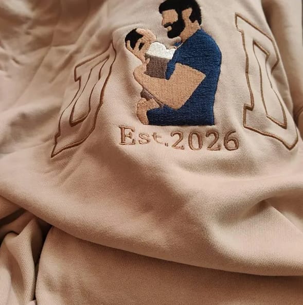 Customer photo review of Custom Photo Embroidered Sweatshirt for DAD