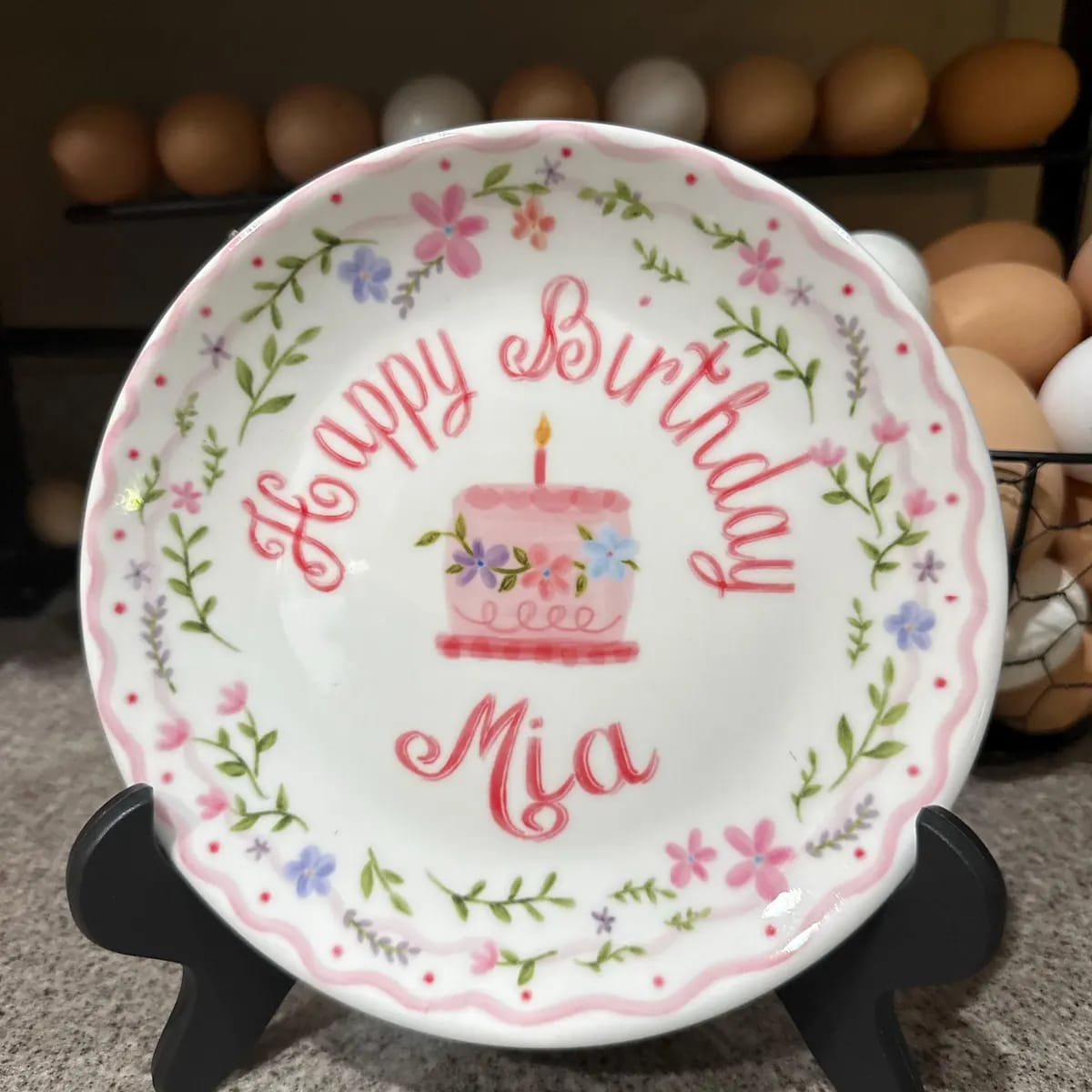 Customer photo review of Personalized Birthday Plate Gift P123CPI0