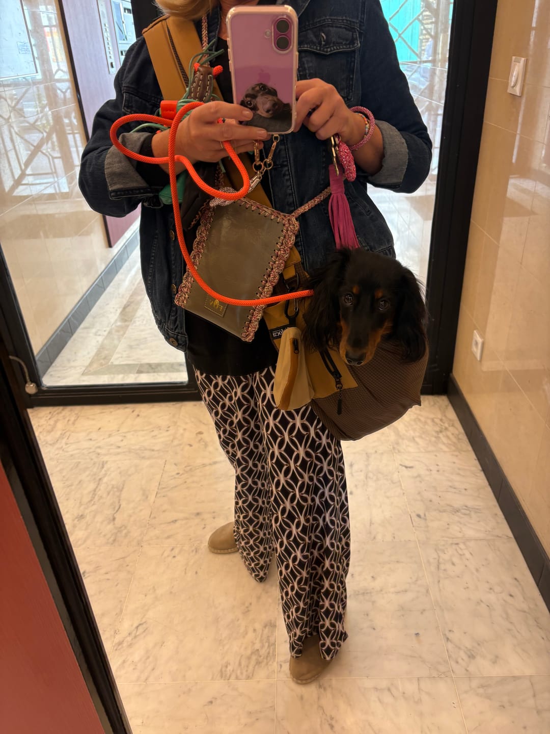 Customer photo review of Sac de transport en bandoulière marron - Version printemps / été