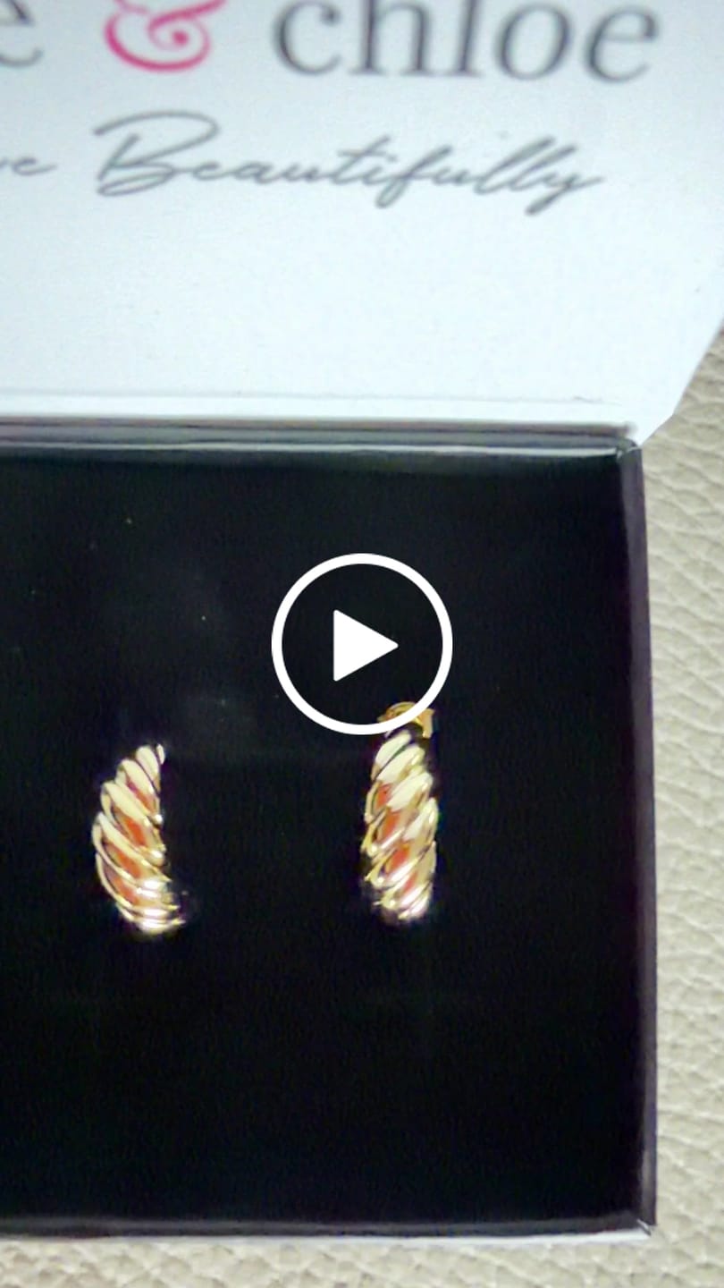 Customer video review of Lakelynn 18k White Gold Plated 24mm Twisted Semi-Hoop Earrings for Women