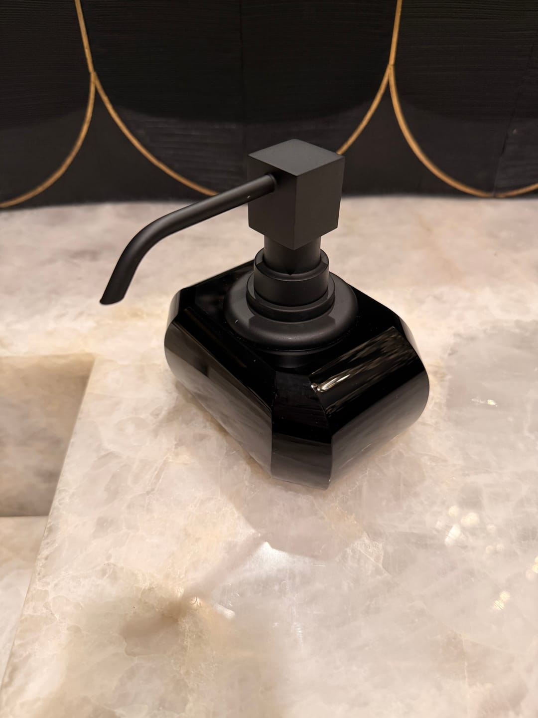 Customer photo review of Luxury Black Matt Crystal Glass Liquid Soap Dispenser | Anthracite