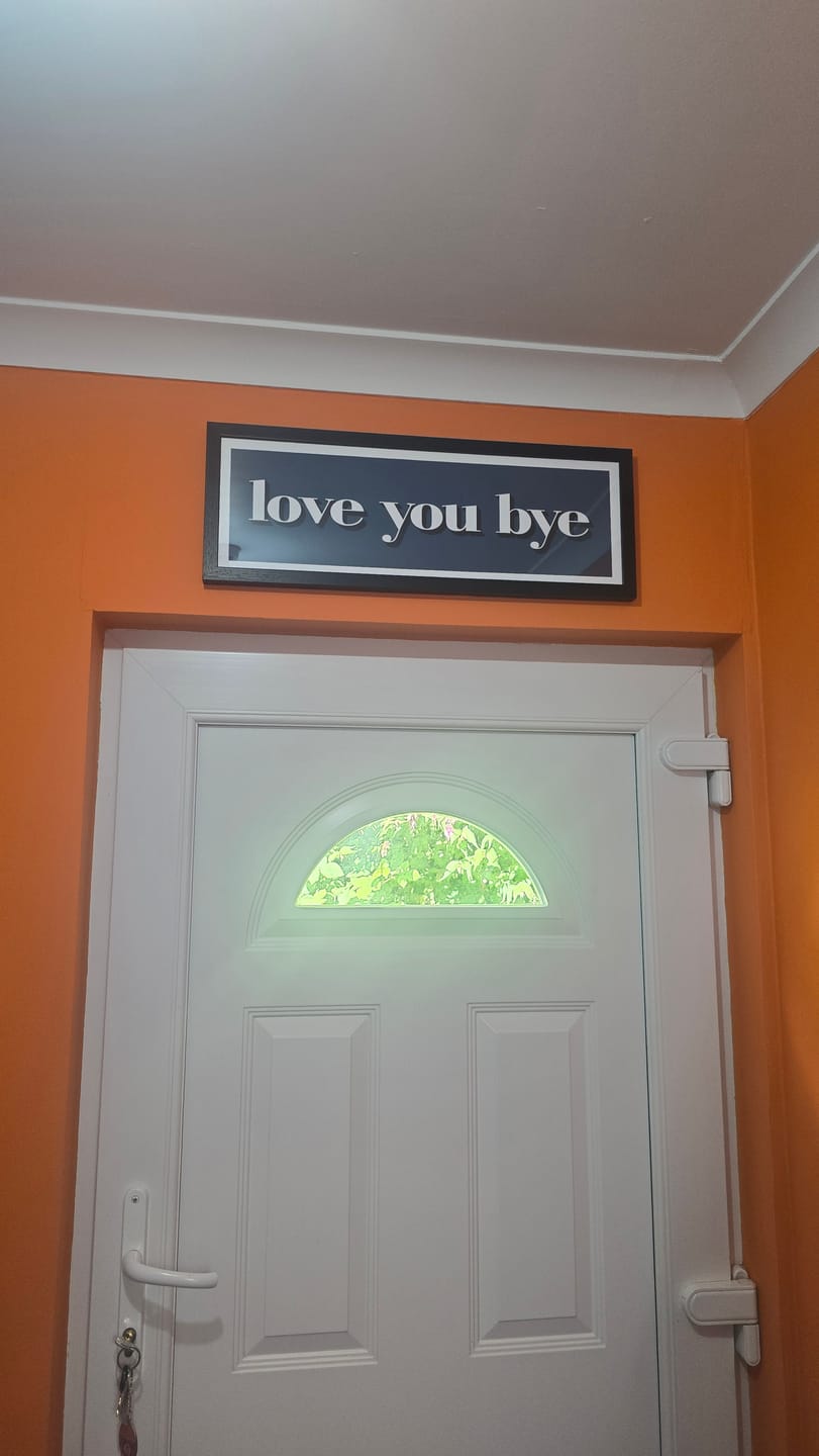 Customer photo review of Love You Bye Framed Print