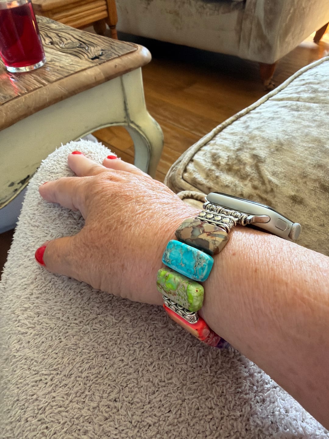 Customer photo review of Chic Chakra Stretch Apple Watch Strap