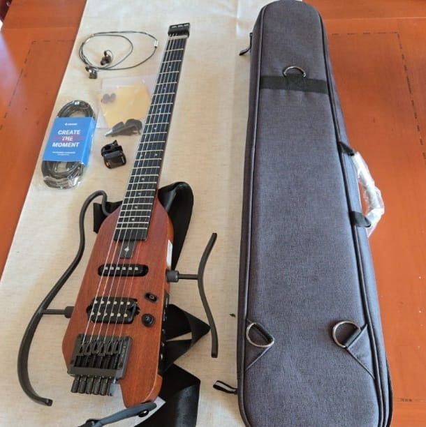 Customer photo review of 【OPEN BOX】Donner HUSH X Electric Travel Guitar