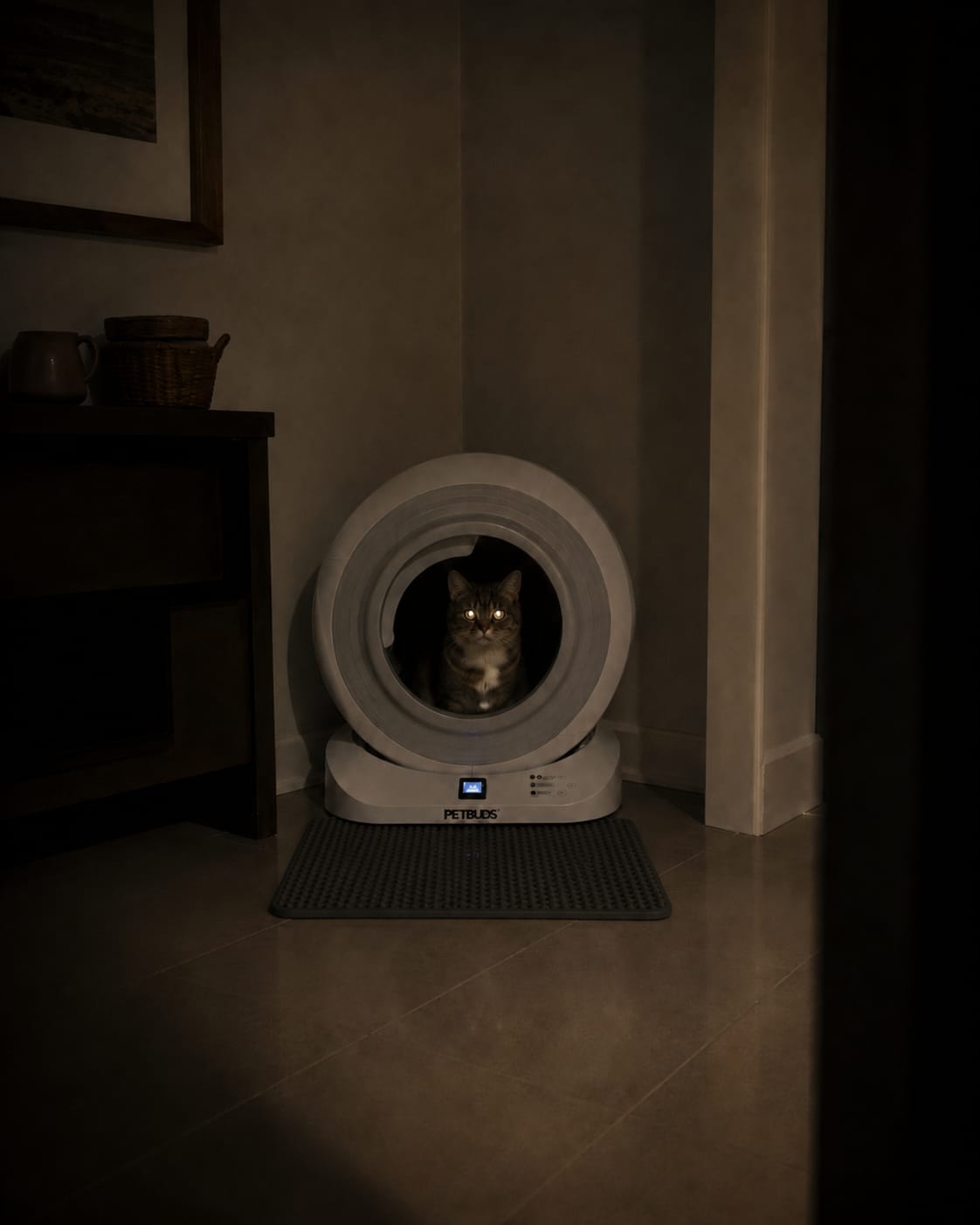 Customer photo review of The Petbuds Q-CLEAN Automatic Self-Cleaning Litter Box
