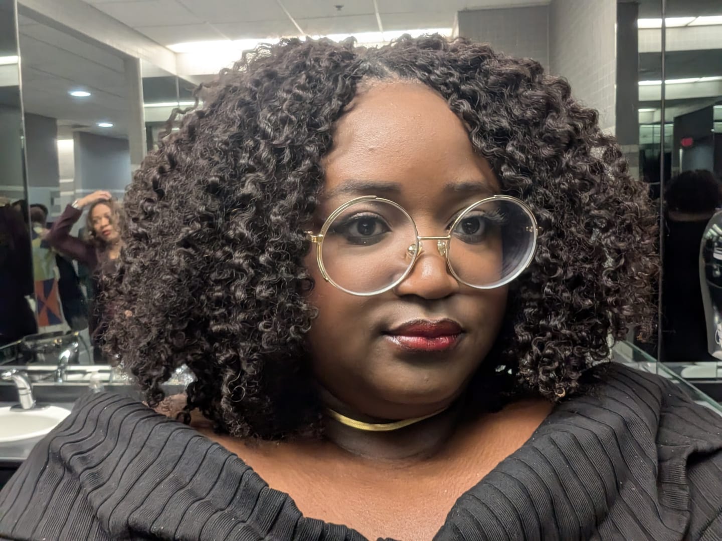 Customer photo review of Multi-Textured Kinky Curly Crochet Hair