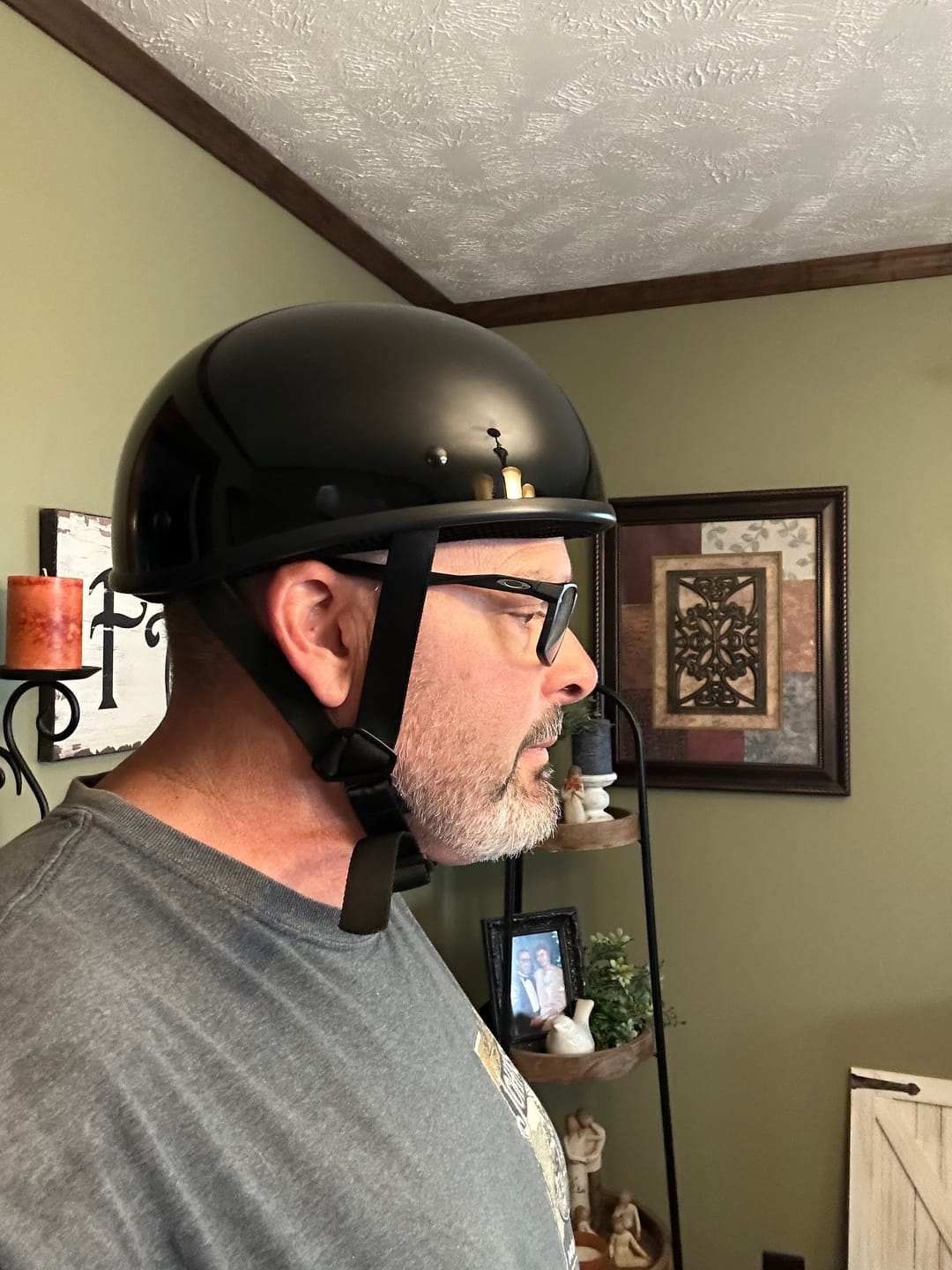 Customer photo review of Smallest lightest DOT Beanie Helmet - Gloss Black / No Peak